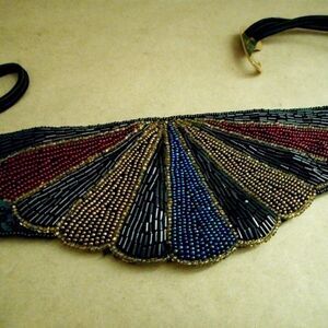 EUC VINTAGE BBW Beaded Multi-Color Stretch Belt